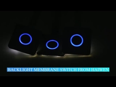 엠보싱 처리된 채 온 - 오프식이 누름 단추식의 멤브레인 스위치는 백라이트 멤브레인 스위치를 강화했습니다